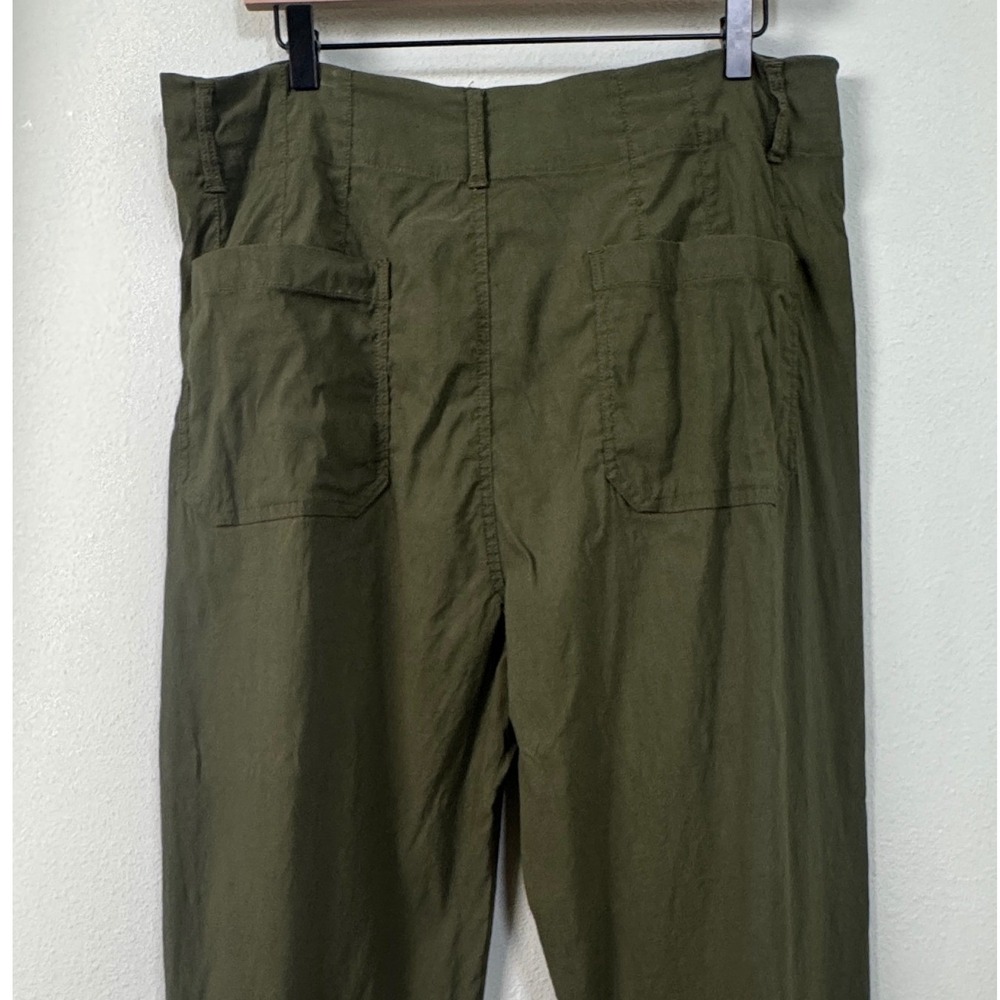 Maeve Anthropologie The Colette Wide Leg Pants Green Linen Blend Size 34T Tall - Picture 6 of 10